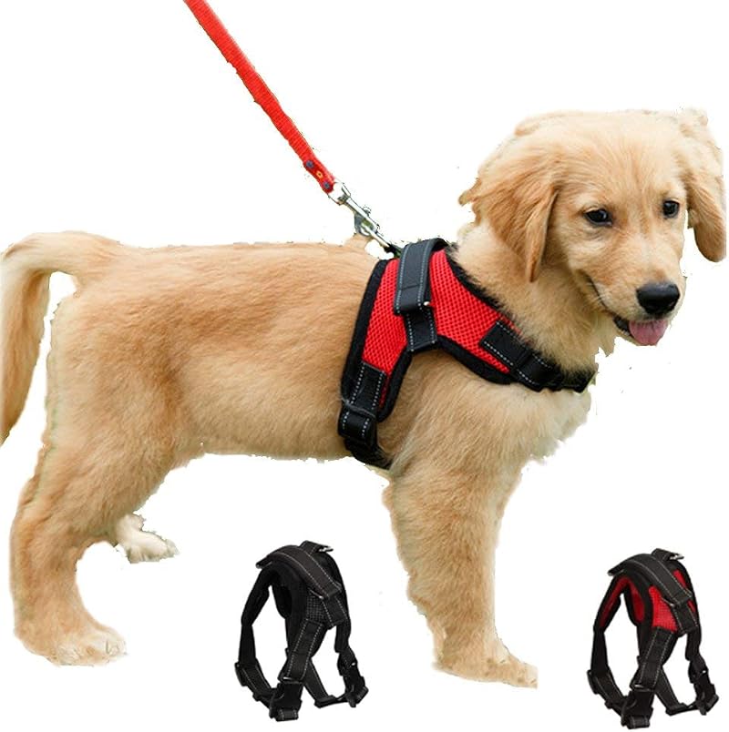 FUNKEEN PET HOUSE Dog Harness No Pull Adjustable XS Red Mesh Breathable