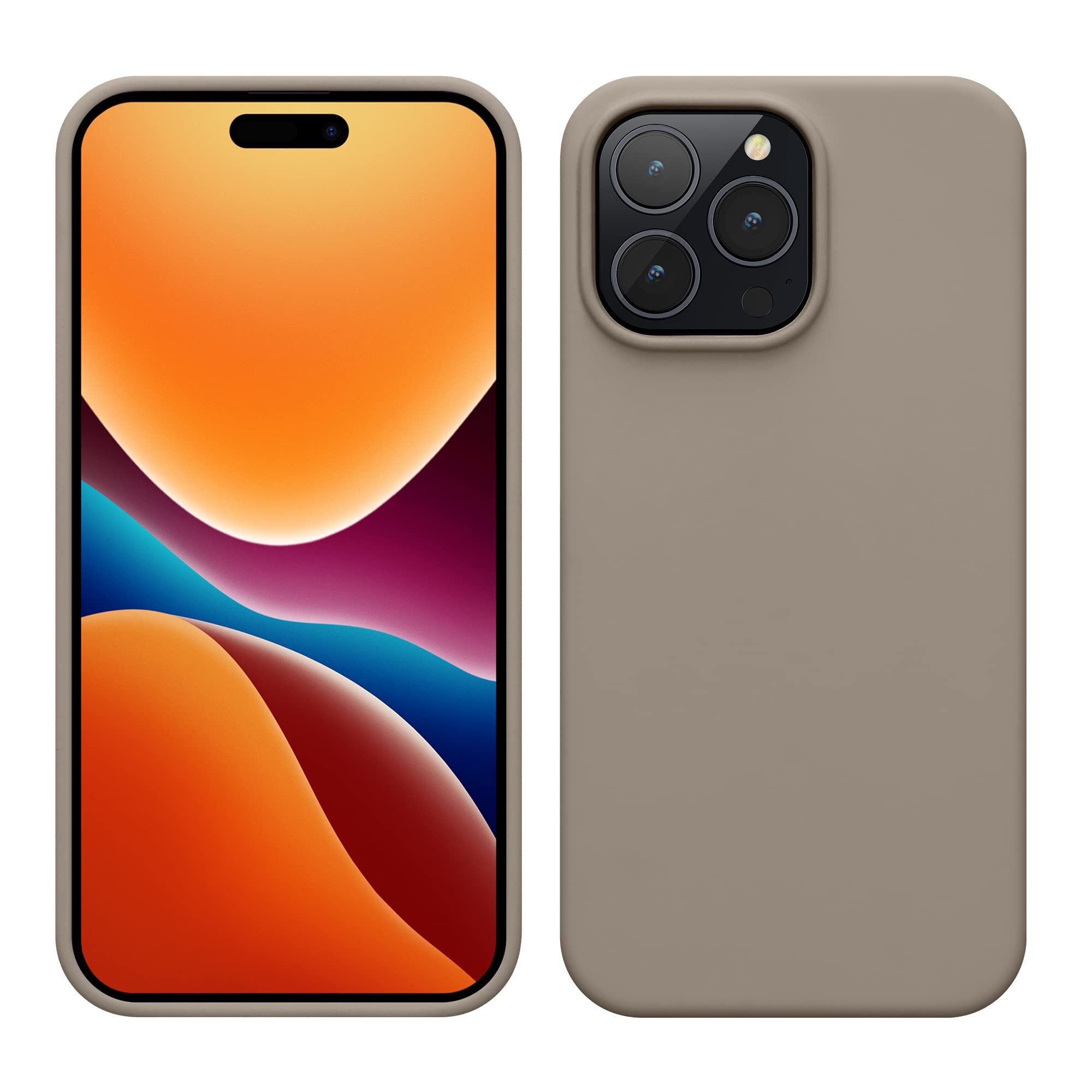 kwmobile Case for iPhone 14 Pro Max Case - Slim Soft TPU Silicone Cover - Works with Wireless Charging - Stone Dust โ image 1