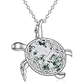 Vadmans Turtle Necklace Sterling Silver Sea Turtle Pendant Necklace Turtles jewelry Gifts for Women