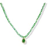 Melhill Mini Natural Gemstone Beaded Choker Necklace Gold Plated Healing Crystal Boho Layering Statement Jewelry for Women