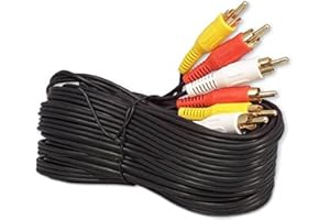 IMBAPRICE 25Ft RCA M/Mx3 Audio/Video Cable Gold Plated - Audio Video RCA Cable 25ft