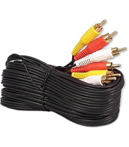 Cable AV (Audio/Video) 3 RCA A 3 RCA - 3 Metros De Longitud, Conectores Chapados En Oro, Grosor 6mm