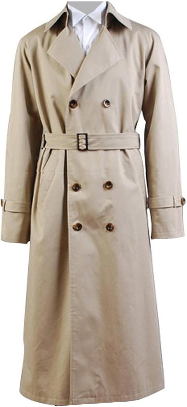 Amazon.com: Charmingcoco Angel Costume Deluxe Coat Beige Trench Jacket ...