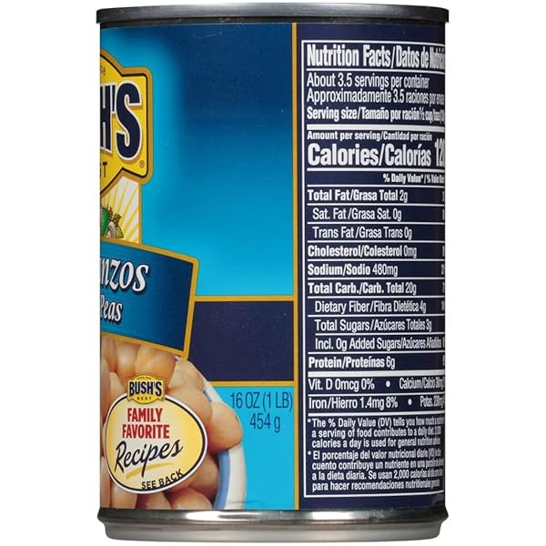 BUSH’S BEST GARBANZOS CHICK PEAS, 16OZ (PACK OF 6)