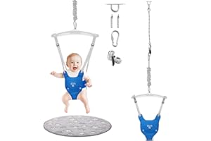 G TALECO GEAR Baby Jumper with a Ceiling Hook for Infant & Toddlers, Baby Door Jumper with Adjustable Chain, Protable Kids Bouncers for Indoor/Outdoor, Baby Doorway Jumper with Soft Rug