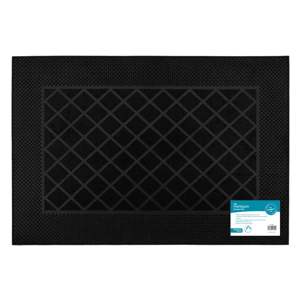 JVL Harlequin Scraper Rubber Pin Doormat, 40x60cm