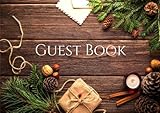 Guest Book: Christmas Guest Book, Message Log Keepsake Notebook, 96 Pages by Guest Book Collection