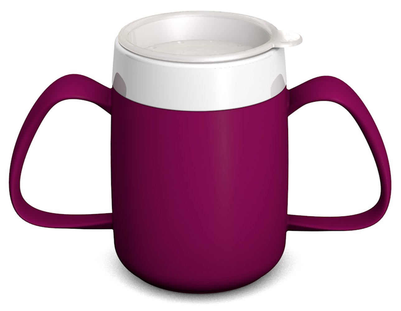 Ornamin 815/814 Two Handled Mug with Internal Cone 200 ml BlackBerry with Drinking Lid