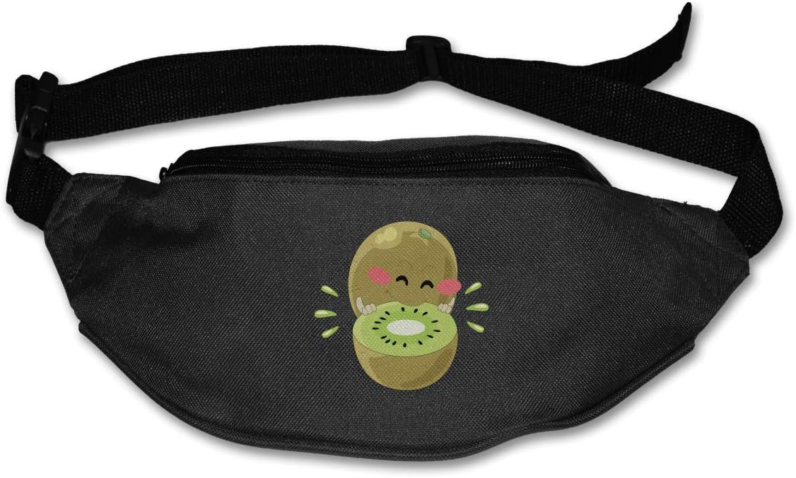 Unisex Pockets Kiwi Fanny Pack Waist/Bum Bag Adjustable Belt Bags Running Cycling Fishing Sport Waist Bags Black