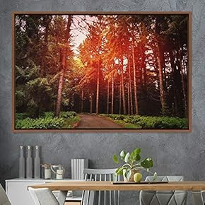 signwin Framed Canvas Wall Art Rustic Woods Brown...