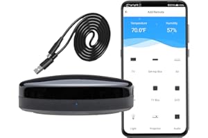 FRANKEVER Upgraded Smart WiFi-IR Remote Control Universal-Hub with Built-in Temperature and Humidity Sensor,Compatible with Alexa for TV DVD AC STB etc