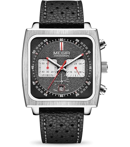 Amazon.com: MEGIR Men's Rectangle Analogue Quartz Chronograph