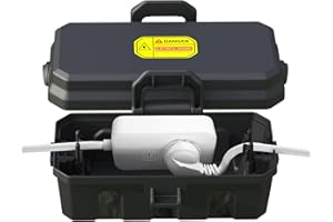 BFYTN Small Electrical Box (5.5X 3.5 x 2.8 inch) Outdoor Weatherproof Extension Cord Cover, Waterproof Electrical Connection Box Protect Timers, Extension Cables,Holiday Light Decoration
