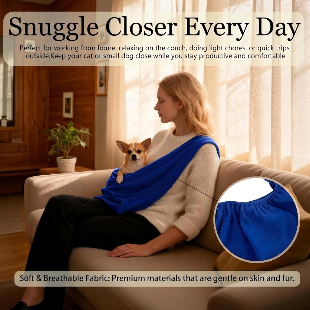 Condition photo showing As Is for pet sling - cozy calming snuggle, ergonomic design machine washable - for dogs, cats, hedgehogs, ham