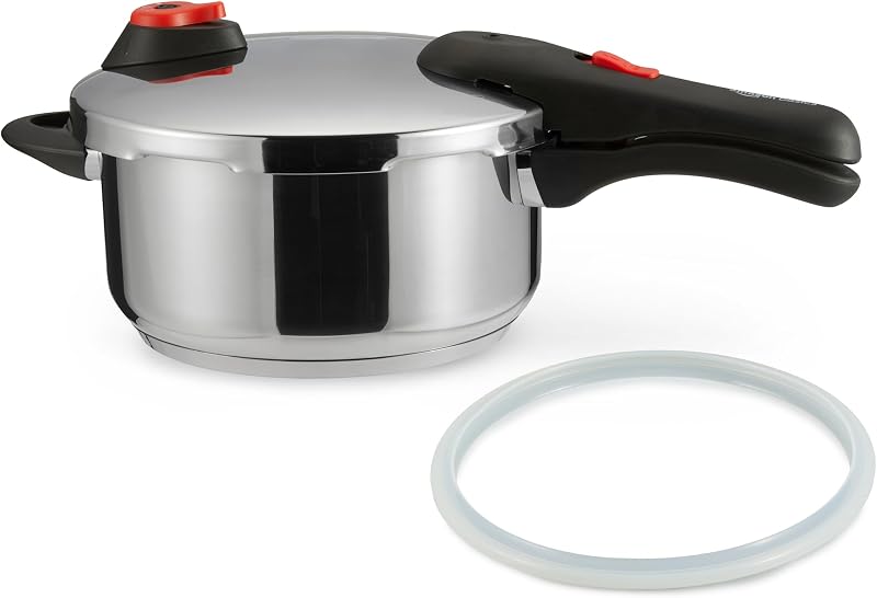 Pentola a Pressione in Acciaio Inox a Induzione, 4 Litri, Argento — foto 1 di 6