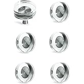 JEREVER 6 Pack Glass Crystal Knobs Brushed Nickel Drawer Pull Cabinet Handle for Dresser Kitchen (Round)