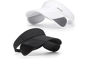 JXXAMZ33 2 Pack Sun Golf Visor Hats for Women, Adjustable Retractable Brim Golf Cap Beach Hats for Women