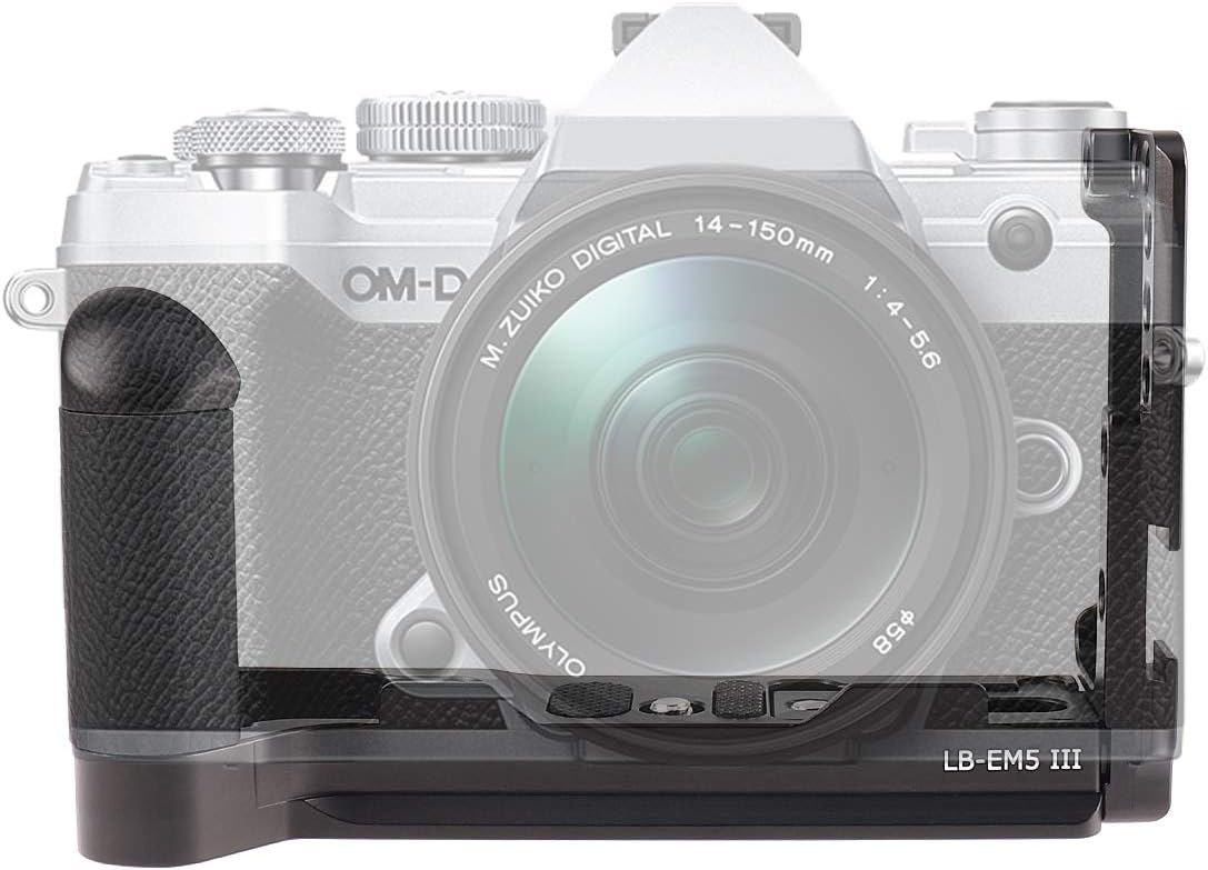 Quick Release Vertical L Bracket Plate for Olympus OM-D E-M5 Mark III, Black