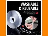 onnzuw Double Sided Adhesive Tape 3M x 2mm x 3cm Transparent Removable Reusable view 6