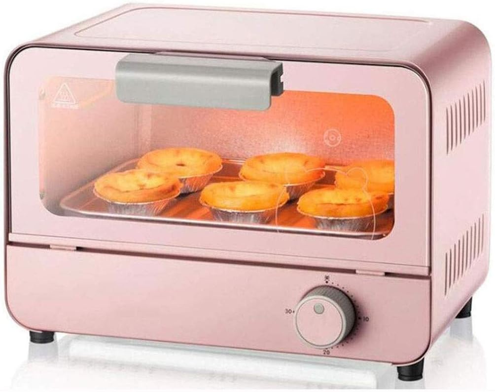 PPTOOL 6L Household Electric Mini Oven with Light Multi Cooking Function & Grill Timer 800W Easy-To-Clean Baking Bread Kitchen Appliances