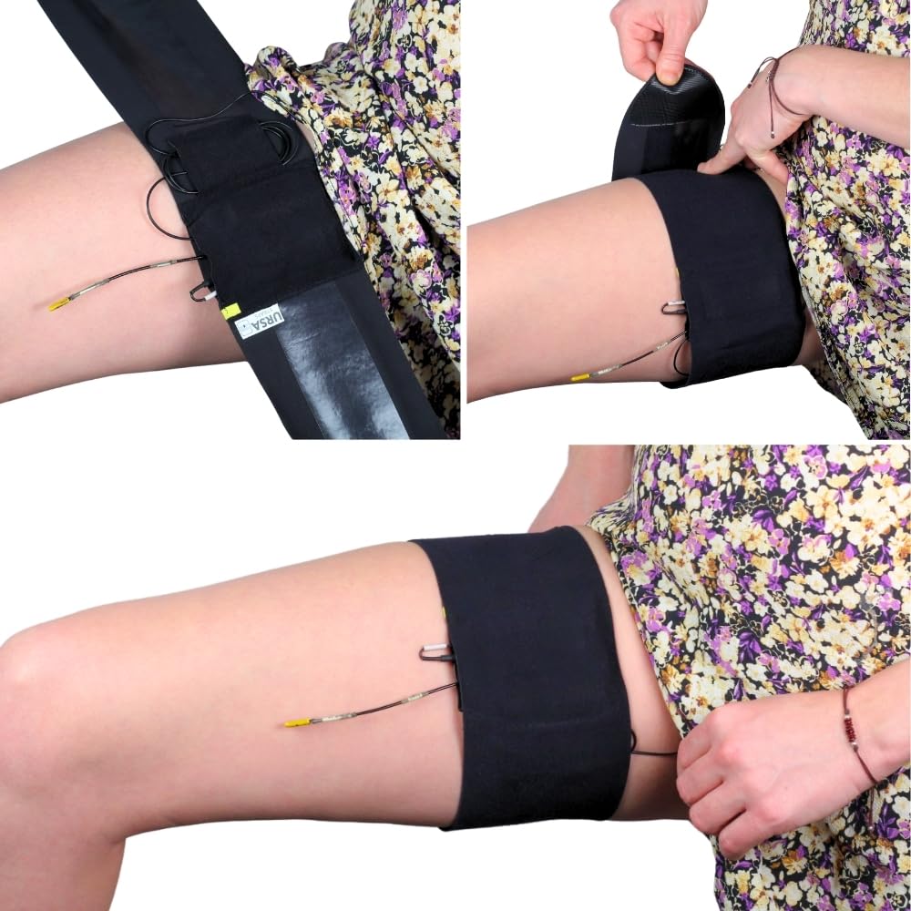 URSA Thigh Straps: Low-Profile, Soft, Stretchy & Breathable Transmitter Straps for Location Sound, Theatre, Wedding Shoots & More (Black, Vertical)