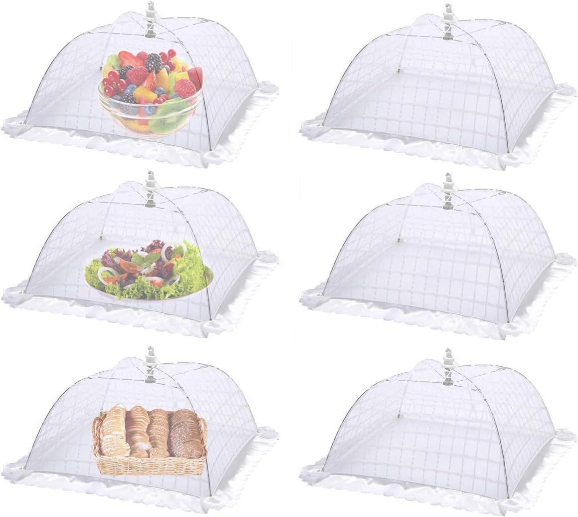 suggee 6 pack Large and Tall 17x17 Pop-Up Mesh Food Covers Tent Umbrella for Outdoors
