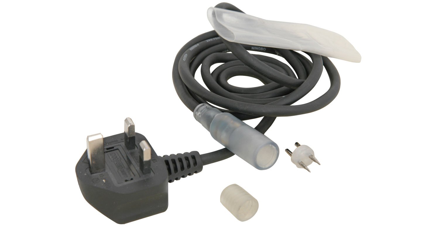 Rope Light Power Cable with Plastic Sleeve and End Cap