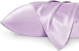 Bedsure Satin Pillowcase for Hair 2 Pack Queen Standard 50x75 Misty Lilac
