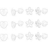 AoedeJ 6 Pairs Clear Plastic Earrings for Sports Work - Hypoallergenic Invisible Posts for Sensitive Ears