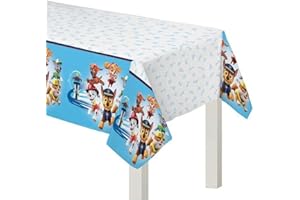 Amscan 572441 PAW Patrol Adventures Blue and White Plastic Party Table Cover, 54" x 96", 1 Piece