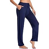 ASIMOON Women's Yoga Pants Soft Comfy Stretch Loose Straight Casual Athletic Pants Running Workout Lounge Pants with Pockets