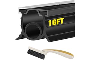 GUMLIAN Garage Door Seals Bottom Rubber, 3-Sided Weatherproof Seal, Three Layers of Protection Available. Garage Door Bottom Seal 16 Ft, Garage Door Bottom Weather Seal. Easy to Install (Black)