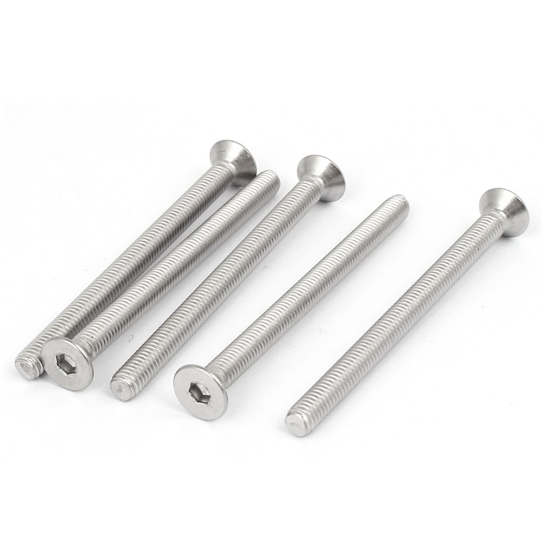 Sourcingmap M6x80mm 316 Stainless Steel Countersunk Flat Head Hex Socket Cap Screw Bolt 5pcs