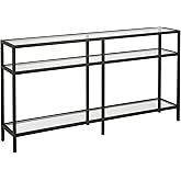 Henn&Hart 55" Wide Rectangular Console Table in Blackened Bronze, Entryway Table, Accent Table for Living Room, Hallway