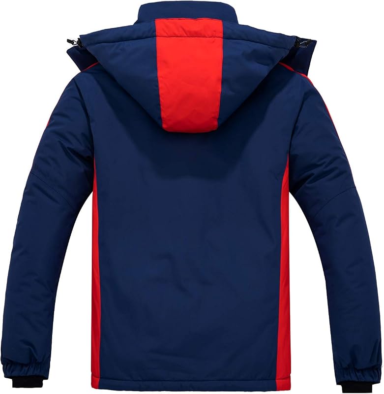 Chaqueta de Esquí Hombre Impermeable Parka Capucha Azul Marino XL