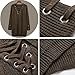 BOBIBI Women's Lace Up Front V Neck Long Sleeve Knit Pullover Sweater Mini Dress Top