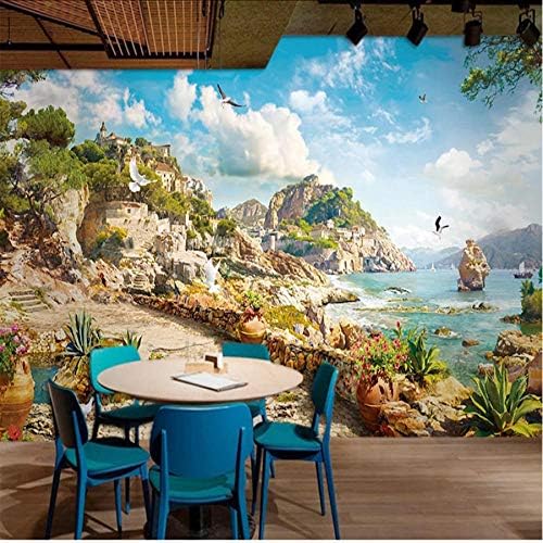 カスタム壁紙壁画ヴィンテージヨーロッパの島の風景パターン石膏壁アートリビングルームテレビ