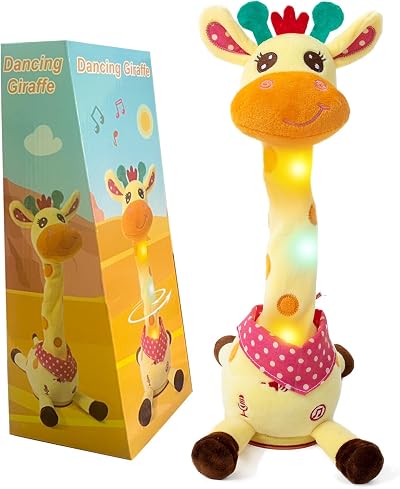 seOSTO Dancing Giraffe Toy Singing Repeating Baby Talking Plush Giraffe