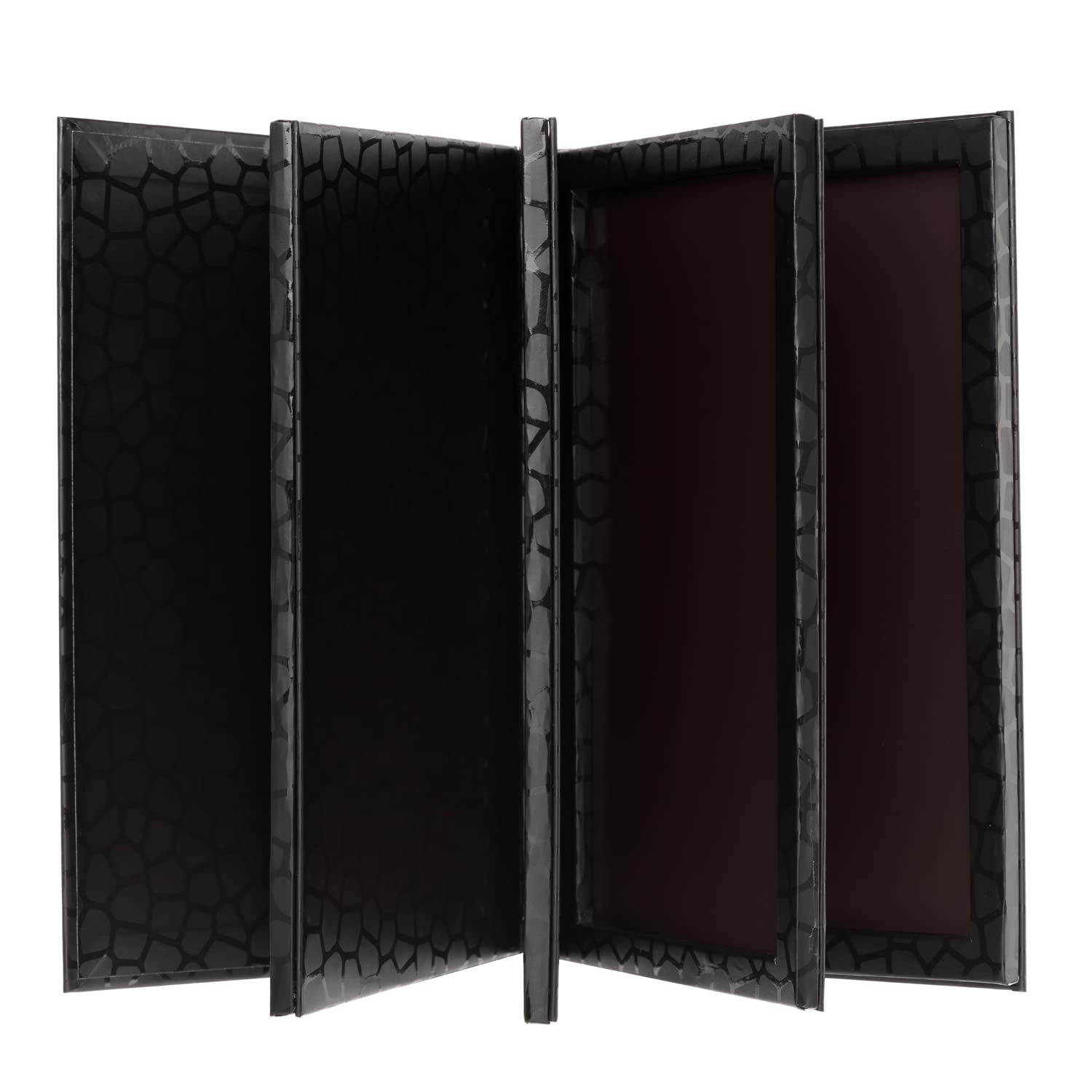 Allwon Allwon 4-Layer Book Shaped Magnetic Palette Large Empty Makeup Palette Storage Box for Eyeshadow Lipstick Blush Powder (Black)
