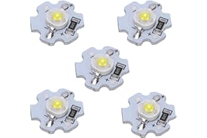 POCREATION 25Pcs AXD-1W-5V LED Chips, 5V LED Chip Bulb, 200LM 1W High Power LED Lamp Beads for DIY Lighting Fixtures(Pure White 60006500K)