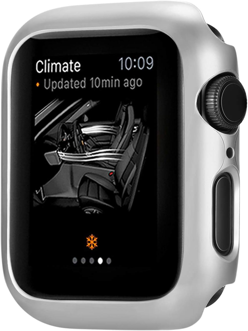 Leotop Compatible with Apple Watch Series 6 5 4 SE Case 44mm 40mm, Super Thin Bumper Protector PC Hard Cover Lightweight Slim Shockproof Accessories Matte Frame Compatible iWatch (Silver, 44mm)