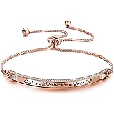 CENWA Christian Gift Religious Bracelet Jewelry 46:5 God is Within Her She Will Not Fall Zircon Bracelet Bible Verse Bracelet Gift