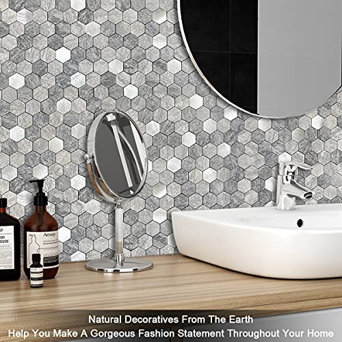 BeNice Hexagon Peel and Stick Backsplash Tiles for Kitchen,Tile