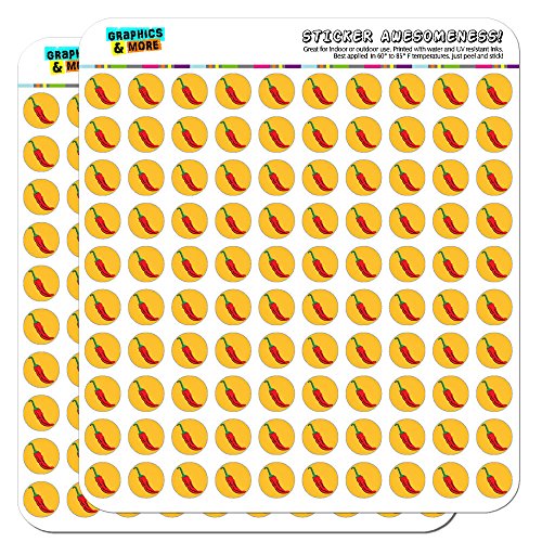Chili Pepper Fun Southwest Fiesta Mexican 1/2" (0.5") Planner Calendar Scrapbooking Crafting Stickers - Opaque