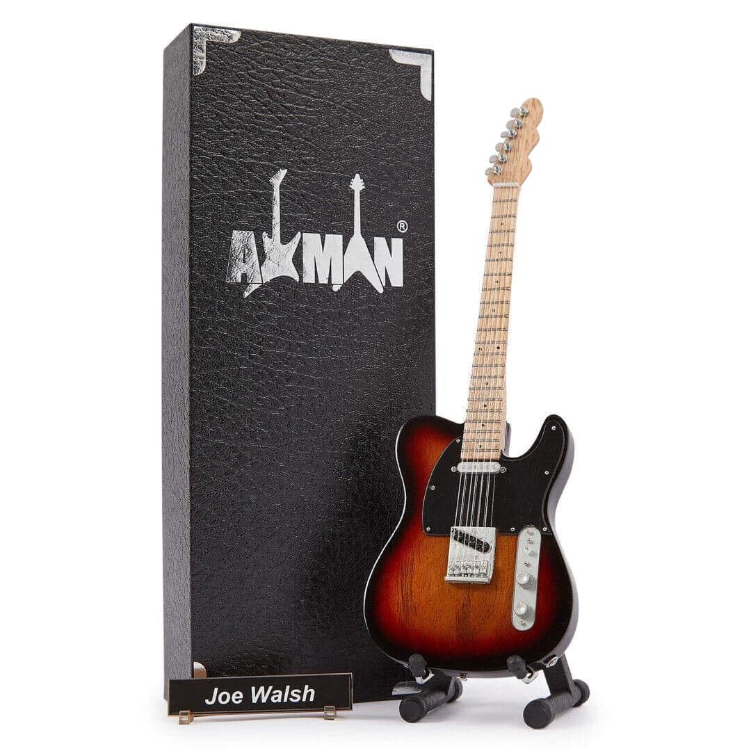Axman Joe Walsh: Hotel California Miniature Guitar Replica - Music Gifts - Handmade Ornamental 1/4 Scale - Includes a Display Box, Name Tag and Miniature Guitar Stand