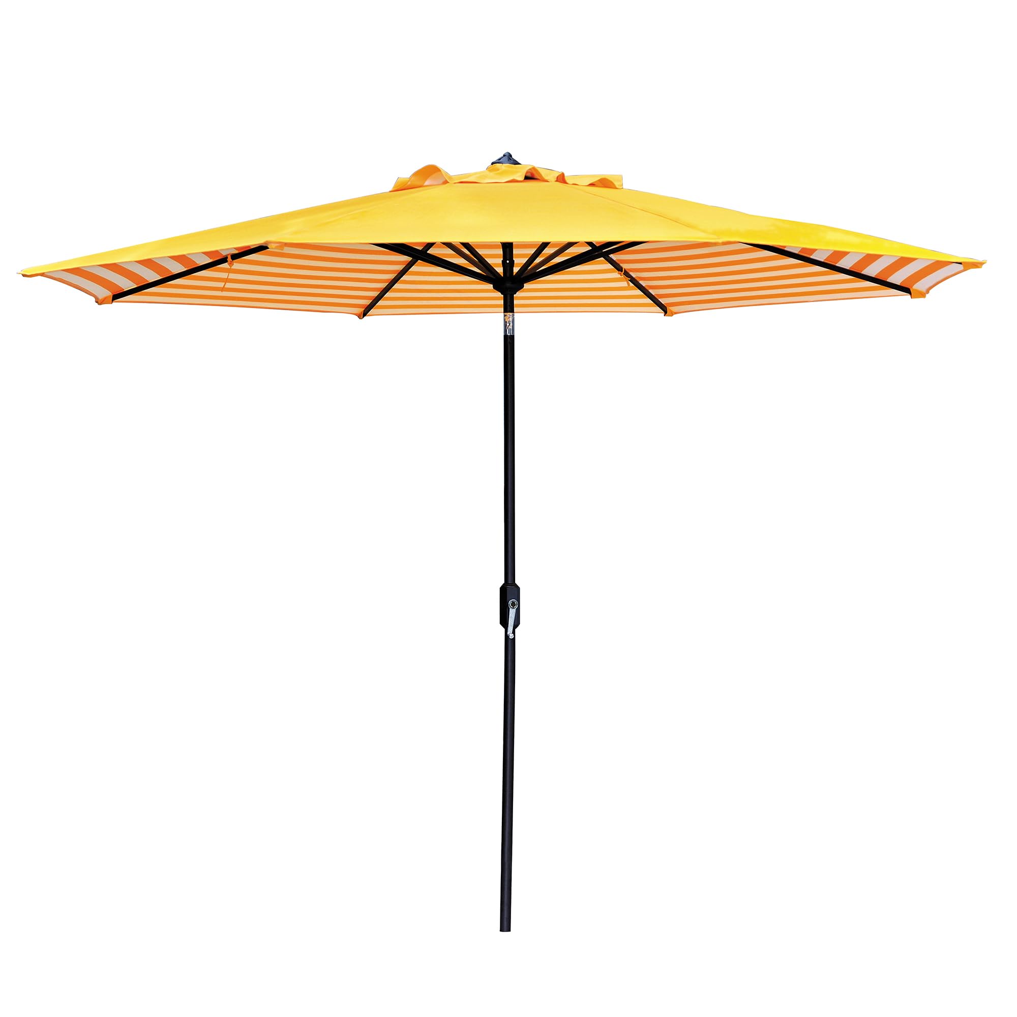 Photo 1 of 11 Foot Outdoor Patio Umbrella Replacement Canopy, Market Umbrella Top, Outdoor Table Umbrella Canopy for 8 Ribs, Vented Canopy, Sun Protection UPF 50+ and 2-Years-color fastness to light (Yellow Stripe Underneath)