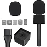 YOUSHARES Lavalier Microphone Handle for RODE Wireless GO/GO 2/ME/Pro & DJI Mic 1/2 – Includes Mic Flag & Foam Windscreen