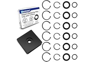 USDRWAM 16 Sets Impact Retaining Rings and O-Rings Kit, 1/2" & 3/8" Friction Rings for Milwaukee Electric and Pneumatic Impact Wrenches, Anvil Install Tool Included