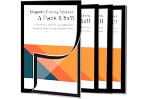 4 Pack Magnetic Wall Sign Holder 8.5 x 11 Poster Picture Frame Self-adhesive Kids Artwork Frame Display for Wall Window Shop 
