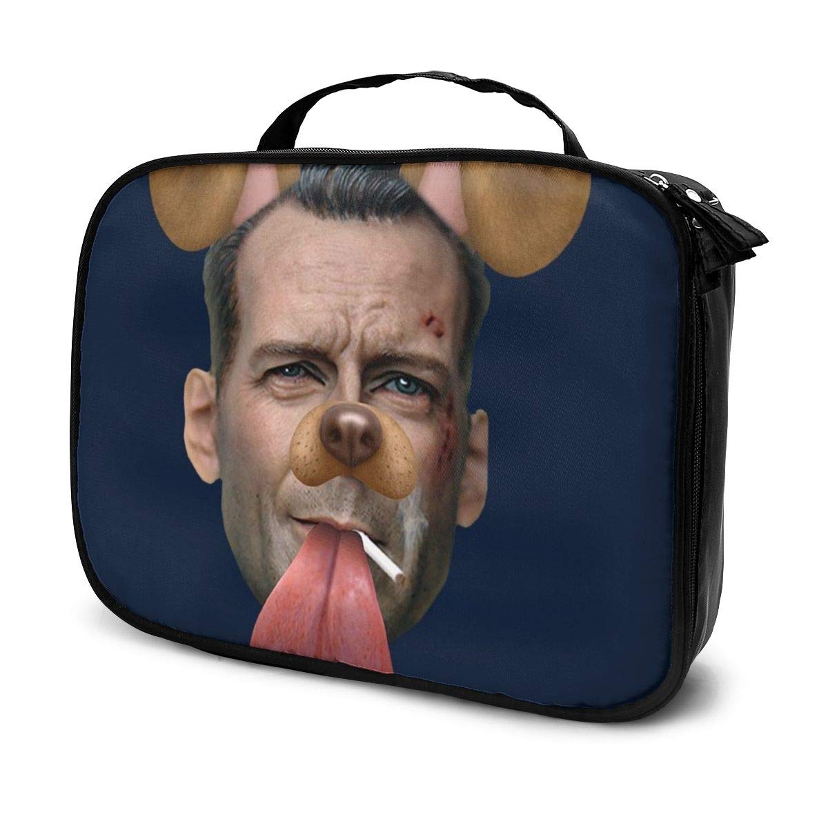 Multi-Functional Bag With Compartments Die Hard John McClaine Dog Snapchat Filter Professional Cosmetic Pouch Travel Kit Makeup Boxes Makeup Bag